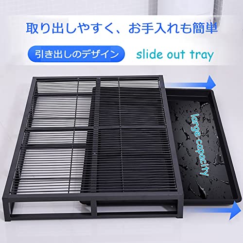 Caja de arena de metal para perros para uso en interiores y exteriores, bandeja deslizante para entrenamiento de cachorros, ideal para apartamentos y balcones