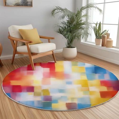 Tapis lavable en machine antidérapant style abstrait 180cm