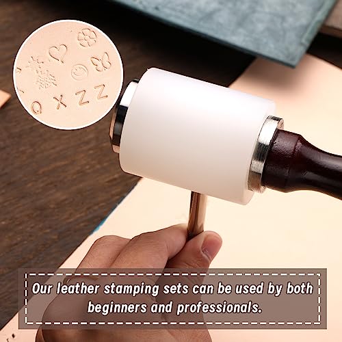 Tlkkue 38Pcs Leather Stamping Tools, Leather Craft Stamping Tools Kit With 36Pcs Capital Letters Number Stamps Rubber Hammer And Stamp Tools For Leather Belts Purses Wristbands Crafting Diy Projects #TOP5