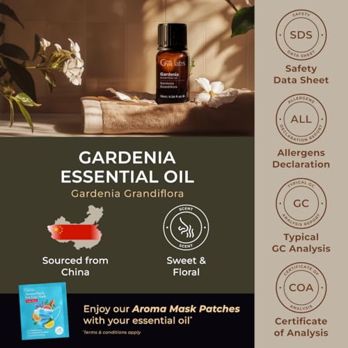 Image of 100% Pure Gardenia Essential Oil - 0.34 Fl Oz - Gardenia Oil for Hair, Skin, Diffuser, Aromatherapy & DIY Candle Making Scent
