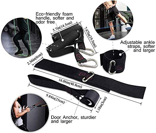 Resistance Bands Set -【2021 Upgraded】 DUMSAMKER Exercise Bands with Handles, Ankle Straps, Door Anchor and Guide Book - for Men Women Home Workouts and Resistance Training - 100% Life Time Guarantee
