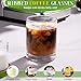 Ribbed Glass Cups Set of 8 - 4 Large Capacity Highball Glasses 17oz, 4 Rocks Glass Cups 12oz, Cocktail Glasses, Drinking Glasses Ideal for Beer, Juice, Water, Ice Coffee Cup, Whiskey, Mixed Drinkware