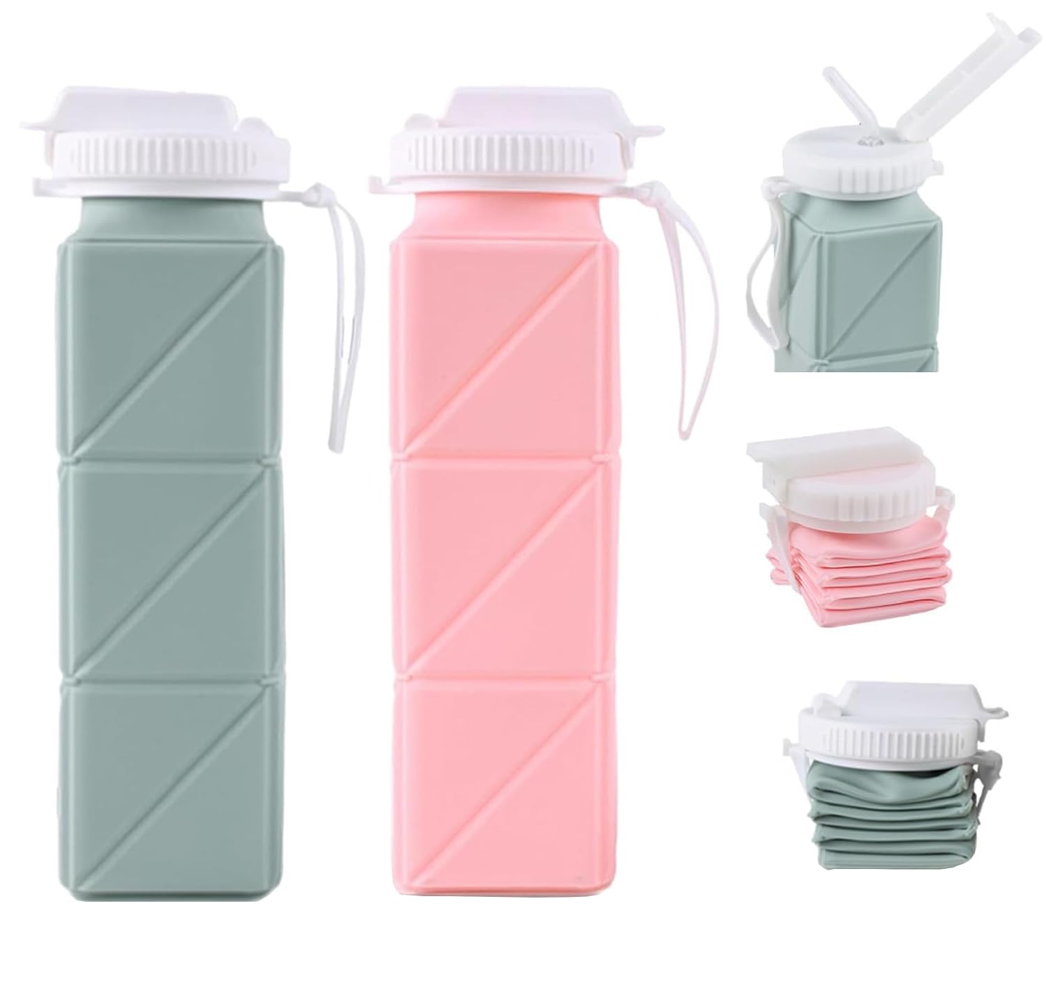 Gourde pliable camping et sport lot de 2 bouteilles 620ml pour enfants