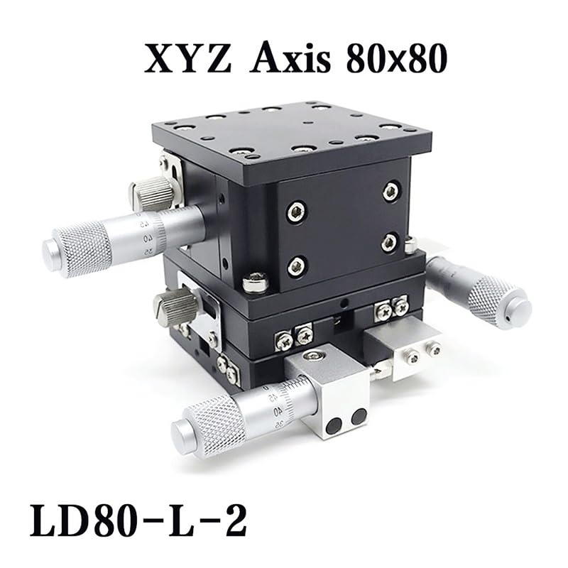 Oś XYZ 80x80mm Ręczny precyzyjny stolik liniowy z prowadnicą rolkową krzyżową 1szt