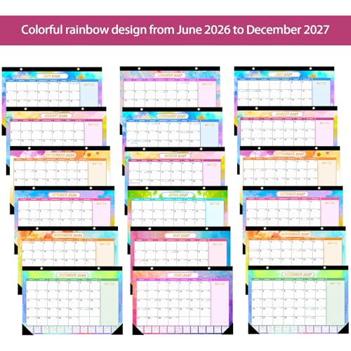Image of GuassLee Desk Calendar 2026-2027 - 19 Monthly Calendar from Jun. 2026 to Dec. 2027, 11.5 inchx17 inch Large Desktop Calendar with Thick Paper, Corner Protectors for Desk Home Office Easy Planning