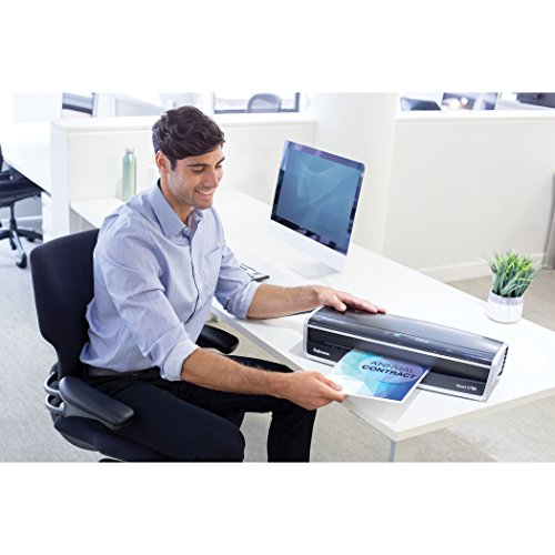 Fellowes Laminator Venus 2 125, Rapid 30-60 Second Warm-Up Laminating Machine, With Laminating Pouches Kit (5734801), Black, Silver, 5.1" X 21.3" X 8.2" #TOP4
