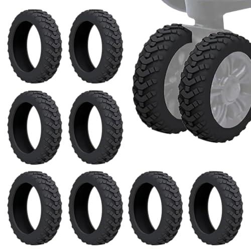 GXGM 8 Pcs Protezione Ruote Trolley,Copri Ruote Trolley,Silenzioso,Copri Ruote per Valigio,Antiscivolo a basso rumoroso,Copri Ruote per Sedie da Ufficio e Valigio,Dimensioni Universali, Nero