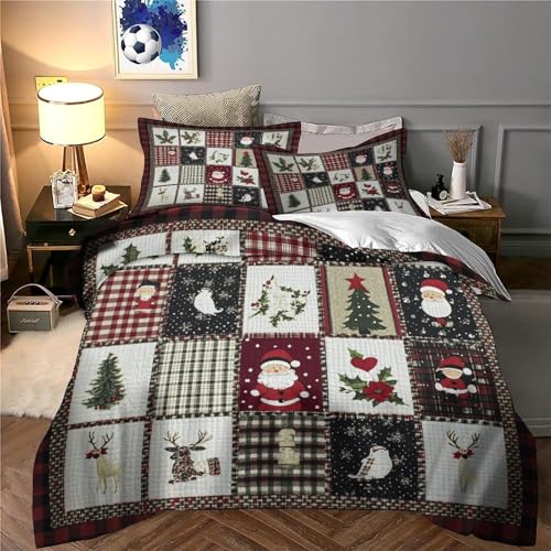 Housse de Couette Noël 135x200 Parure de Lit Microfibre Single