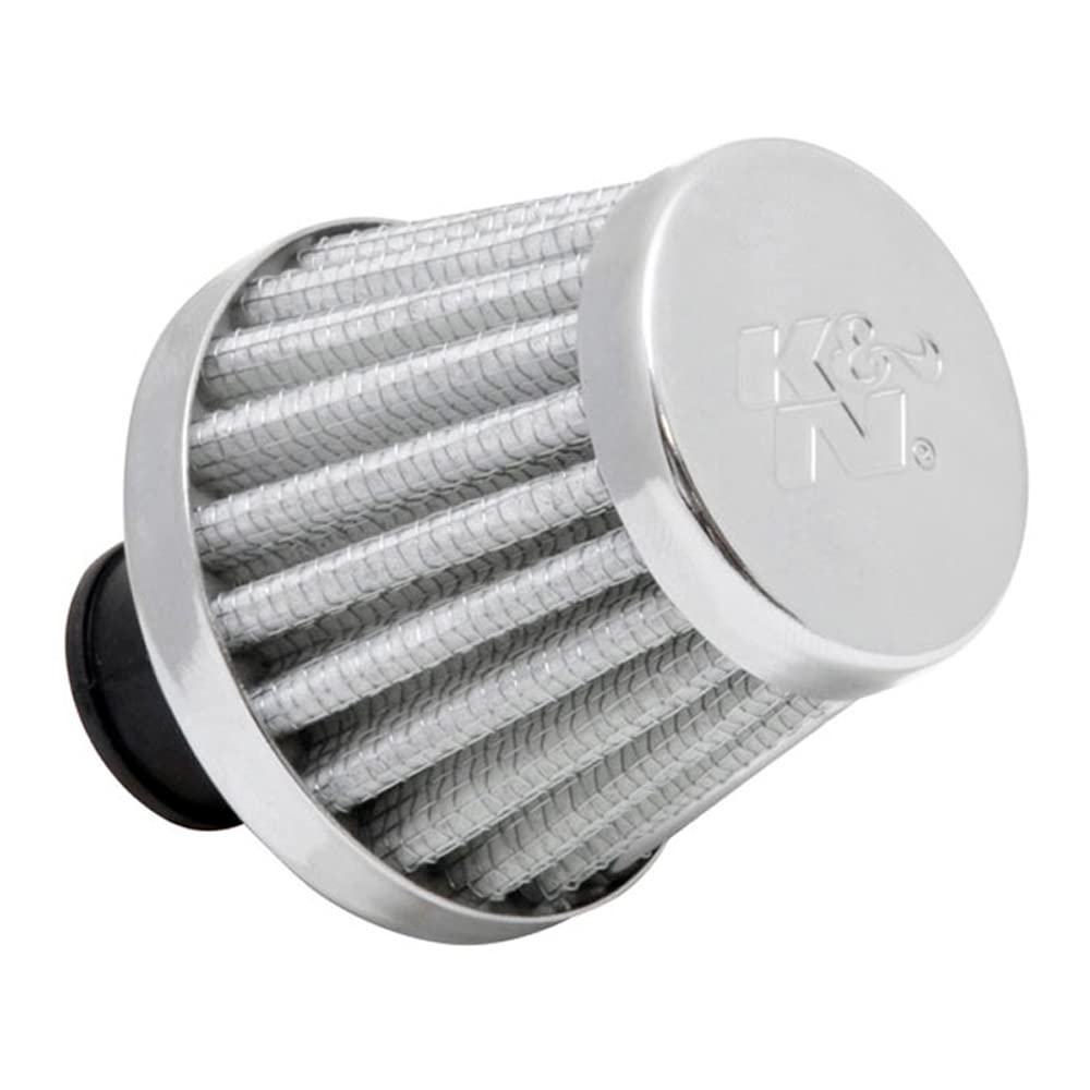 K&N Filtro Aria Universale 62-1600WT - Lavabile E Riutilizzabile, Bianco, Per Tubi 1/2-5/8 Pollici