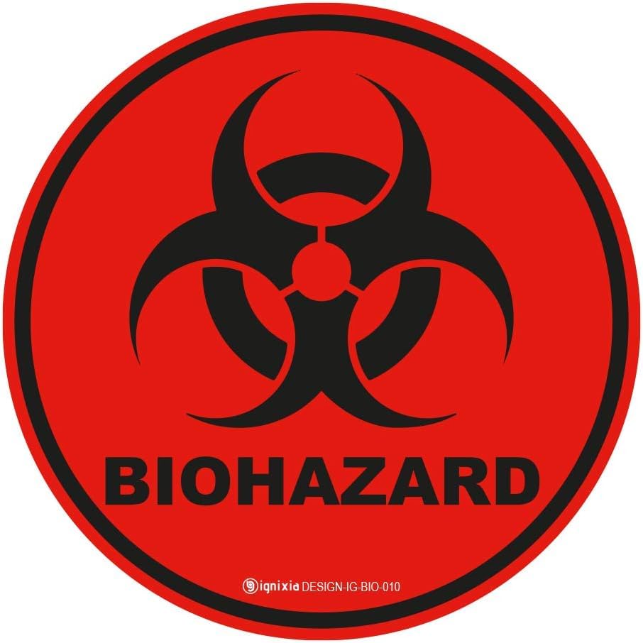 AKKE Biohazard Stickers Sign 4" X 4" Waterproof Biohazard Warning Label，Use for Hospitals and Industrial (circle，20/Pack）