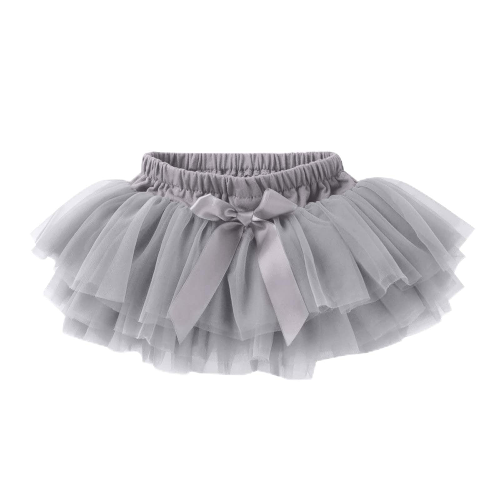 Toddler Baby Girls Layered Tutu Skirt Infant Girls Mesh Tulle Tutus Skirts Dance Ballet Skirts (Grey, 6-12 Months)