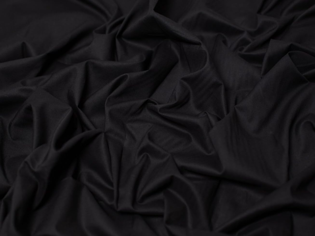 Minerva Black Combed Cotton Lawn Fabric - Per Metre