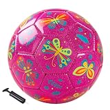 幼児用サッカーボール、サイズ2/3 ポンプ空気注入式サッカーボール、イースターギフト、1~3歳、3歳~8歳のボールトイ、ストッキングスタッファー、男の子、女の子、屋外トレーニングへの誕生日プレゼント。