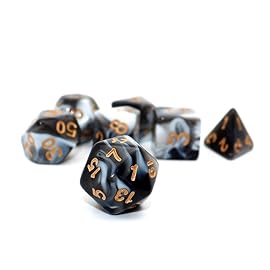 CREEBUY DND Dice Black White Polyhedral Dice Set for Dungeon and Dragons MTG RPG D&D D20 D12 D10 D8 D6 D4