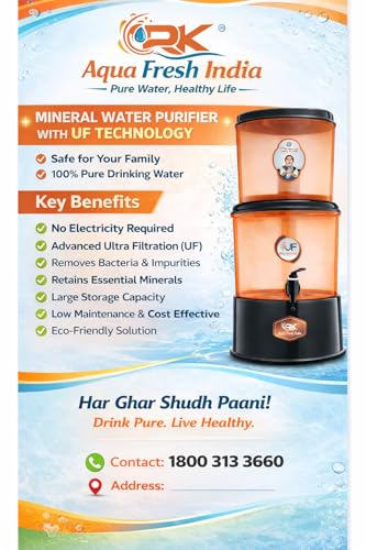 Image of Rk Aqua Fresh India MINERAL POT MUNICIPLE WATER gravity based 18 L LARGE STORAGE NON ELECTIC WATER PURIFIER 18 L Gravity Based Water Purifier (Copper Colour)