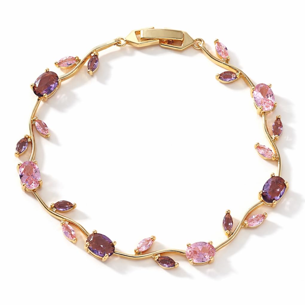 Tulip Bracelet for Women, Floral Crystal, Anti Tarnish Jewellery Latest Stylish Bracelet Gifts for Girls-image-13
