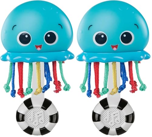 Image of Baby Einstein Ocean Glow Sensory Shaker Musical Toy, Ages Newborn + (Pack of 2)