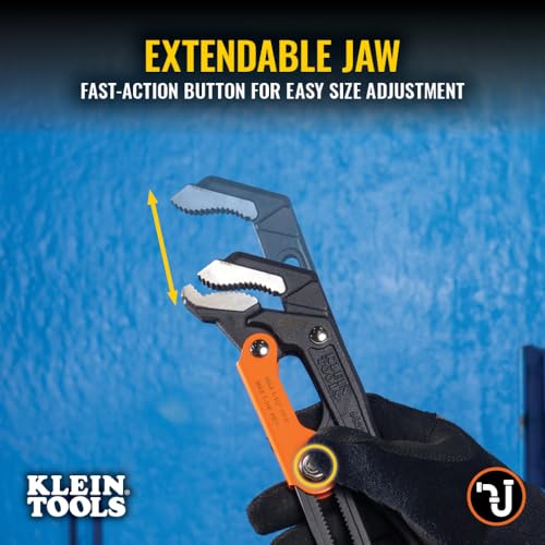 Image of Klein Tools 68230 Pipe Wrench, S-Jaw Quick-Adjust Plumbers Wrench Fits up to 1-1 /2-Inch Round Pipe and 1-1 /4-Inch Hex Nuts, 13-Inch