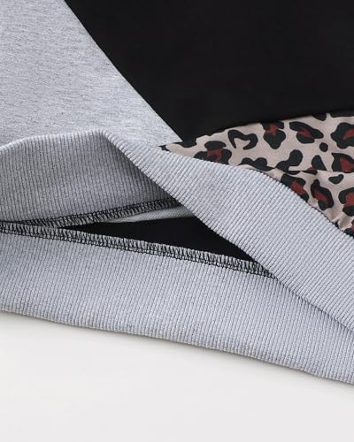 Jecson Toddler Girl Clothes Sets: Soft & Elastic Ankle Outfits Colorblock Leopard Sweatsuit Cute Fall Home & School 2-8Y4