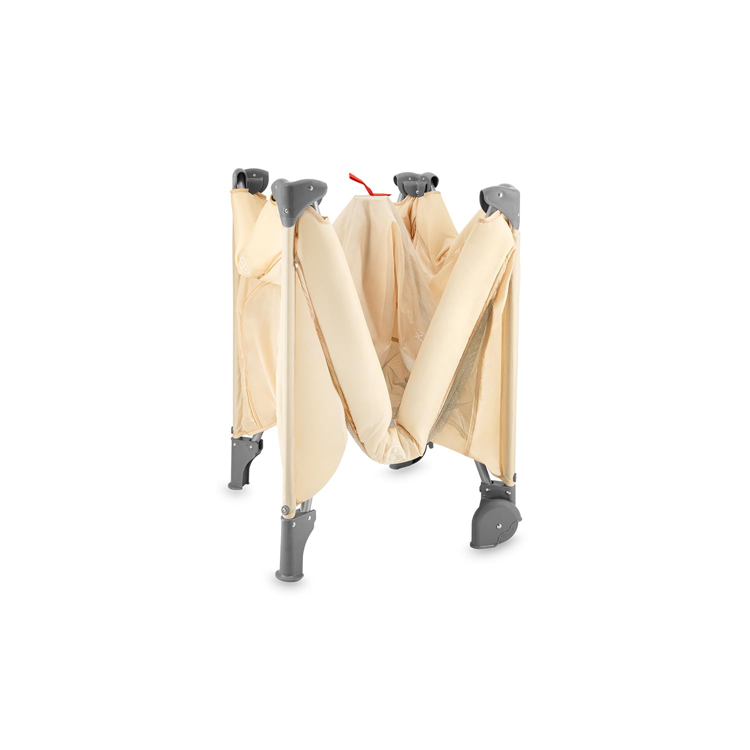 Momi BELOVE Plus 2 w 1, składane łóżeczko podróżne, 2 w 1, dla niemowląt do 9 kg i dzieci do 15 kg, z materacem, drążkiem z zabawkami, przewijakami i torbą transportową