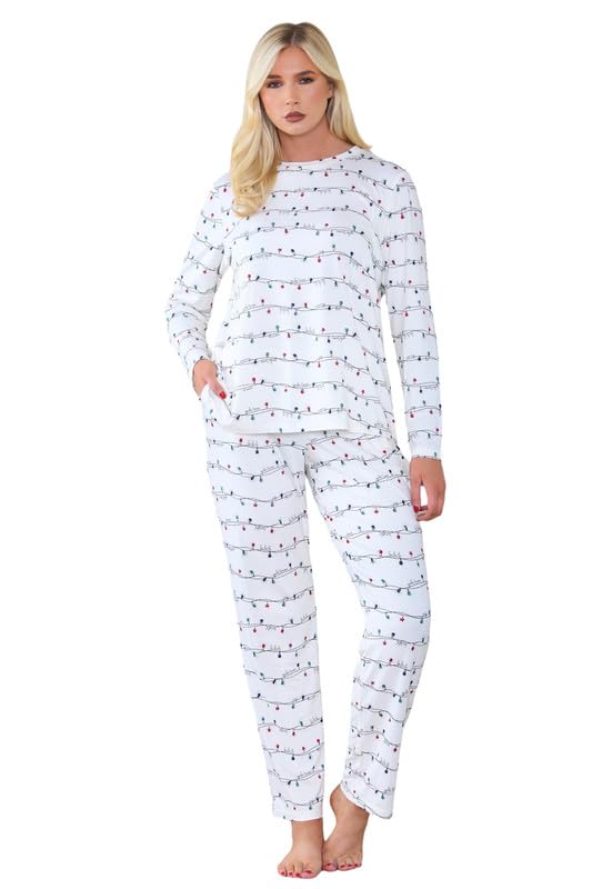 UC Ex High Street Brand Pyjamas for Women Navy Womens Pyjamas Cotton Ladies Pyjamas Snowfl...