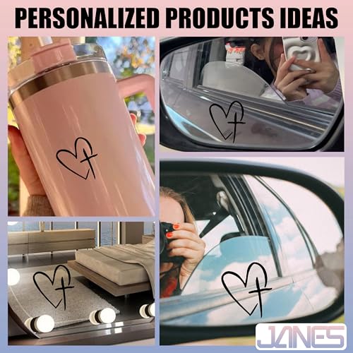 Image of JANES 3pcs Cross Heart Decal, Size 2x2'' UV DTF Transfer Car Mirror Decal, Rearview Mirror Decal, Faith Car Mirror Decals, Trendy Car Decals for Women Men, Christian Jesus Lover Car Decals for Trucks