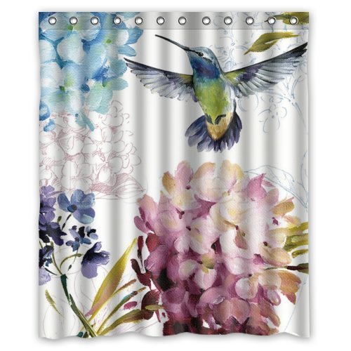 Custom Bird Hummingbird Shower Curtain 100 Polyester Fabric Waterproof Size 66x72inch Shower Curtain Sets Shower Curtains Hooks Liners Urbytus Com