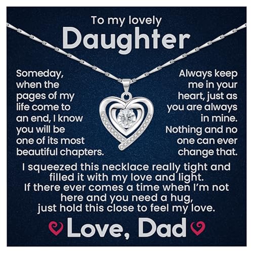 To My Daughter Necklace Gift From Father Jewelry Necklace Present From Dad In Birthday, Mother's Day Or Valentine's Day