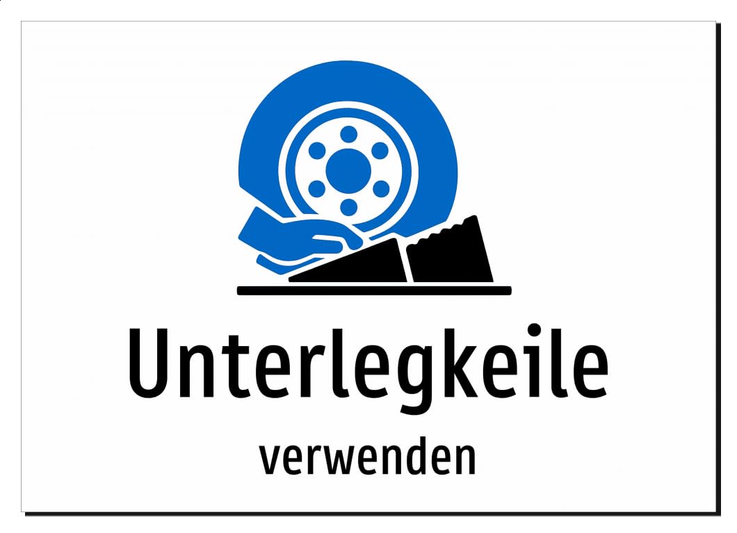 Unterlegkeile - verwenden – Aluschild A4 – mit Symbol