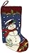 Glitzhome Hooked Snowman Christmas Stocking 19", 1 Piece(Red, Blue, White)