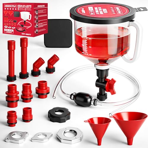 22-Piece No-Spill Coolant Filling Funnel Kit and Siphon...