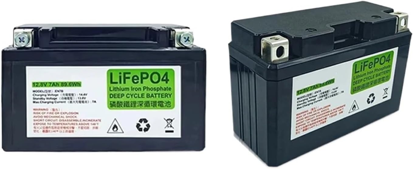 12.8V 7Ah 9Ah LiFePO4 Motorcycle Battery CCA 400A Start Lithium Battery BMS Deep Cycle，Compatible For Motorcycle Electric Scooter(12.8V 7Ah)