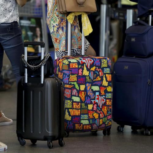 Image of Explore Land Travel Luggage Cover Suitcase Protector Fits 18-32 Inch Luggage, America Map, M