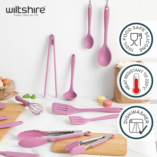 Wiltshire Silicone Kitchen Tongs 23cm, Cooking & Serving Tongs, Salad & BBQ Tongs, Stainless Steel, Heat-Resistant Utensil, Non-Stick, Non-Scratch Tip, Studio Pink, 27x3.5x3.7cm - Image 4