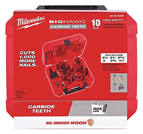 Milwaukee 49-56-9290 10 PC BIG HAWG Hole Saw w/Carbide Teeth Kit New