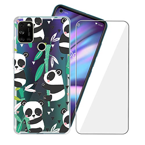 TIANDIMY Custodia per Wiko View 5 Plus + Pellicola Protettiva in Vetro Temperato (6.55 Pollice), Cover Trasparente Morbida Sottile Anti Scivolo in Silicone Case Bumper per Wiko View 5 Plus -TD15