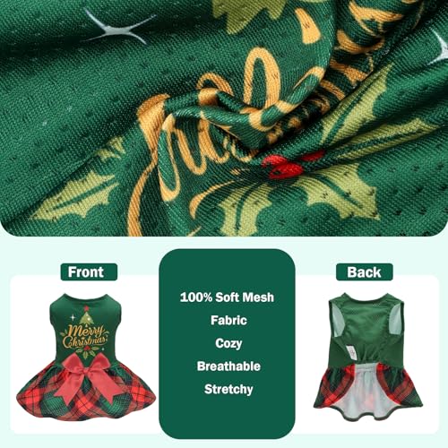 Image of CuteBone Dog Mesh Dress Christmas Puppy Sundress Pet Outfit Summer Fashion for Small Dogs Girl Cat Clothes