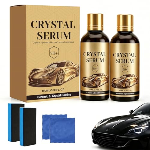 3PCS Crystal Serum for Cars – Crystal Serum Ceramic Coating, Repels Water Stains, Blocks UV Radiation, Resists Oxidation, Enhances Mirror Shine & Shields Auto Paint from Daily Outdoor Damage