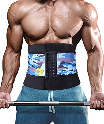 NINGMI Men Waist Trainer with Steel Bone Sweat Belt Trimmer for Fitness (X-Large)