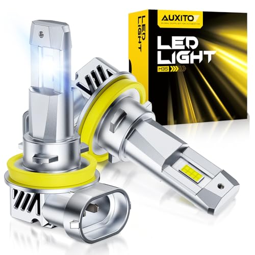 AUXITO H11 LED Bulbs H8 H9 Hi/Low Beam 50,000LM 900% Super Bright, 6500K Cool White, Plug & Play for Car SUV Truck 3 Min Install, Pack of 2