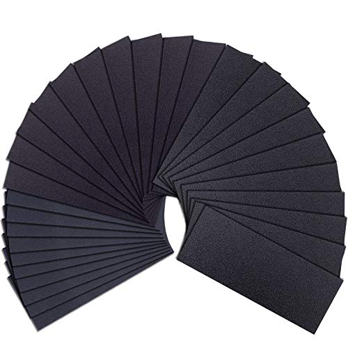 AUSTOR 30 Pieces Sandpaper Sheets Assortment Wet and Dry Sandpaper 80 120 220 Grit Assorted Sanding Paper 9 x 3.6 Inches Abrasive Paper for Automotive Sanding Wood Furniture Finishing