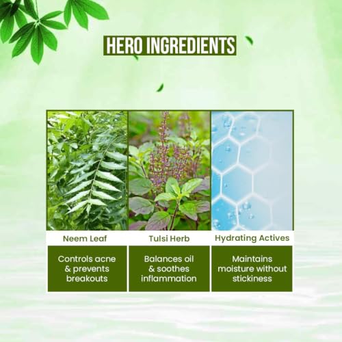 Image of OxyGlow Herbals Neem & Tulsi Face Wash 100g | For Acne Prone Skin | Controls Oil, Cleanses & Prevents Pimples | Anti Acne | Control Moisture | Oil Balancing | Fair Complexion | Skin Hydration | All Skin Type