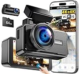 JOMISE 4K+4K Dash Cam Front and Rear, 20 Mbps+ Ethernet Transfer & Stable WiFi 6, Touch Screen Dash Camera for Cars with GPS, G-Sensor,Night Vision, 24H Parking Mode, Support 1TB(A80 Pro)