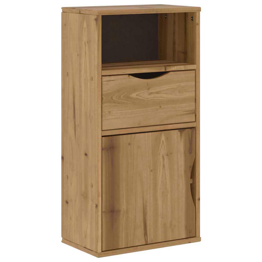 vidaXL Beistellschrank mit Schublade ODDA 40x24x79cm Massivholz Kiefer, Schrank, Aufbewahrungsschrank, Flurschrank, Sideboard, Küchenschrank