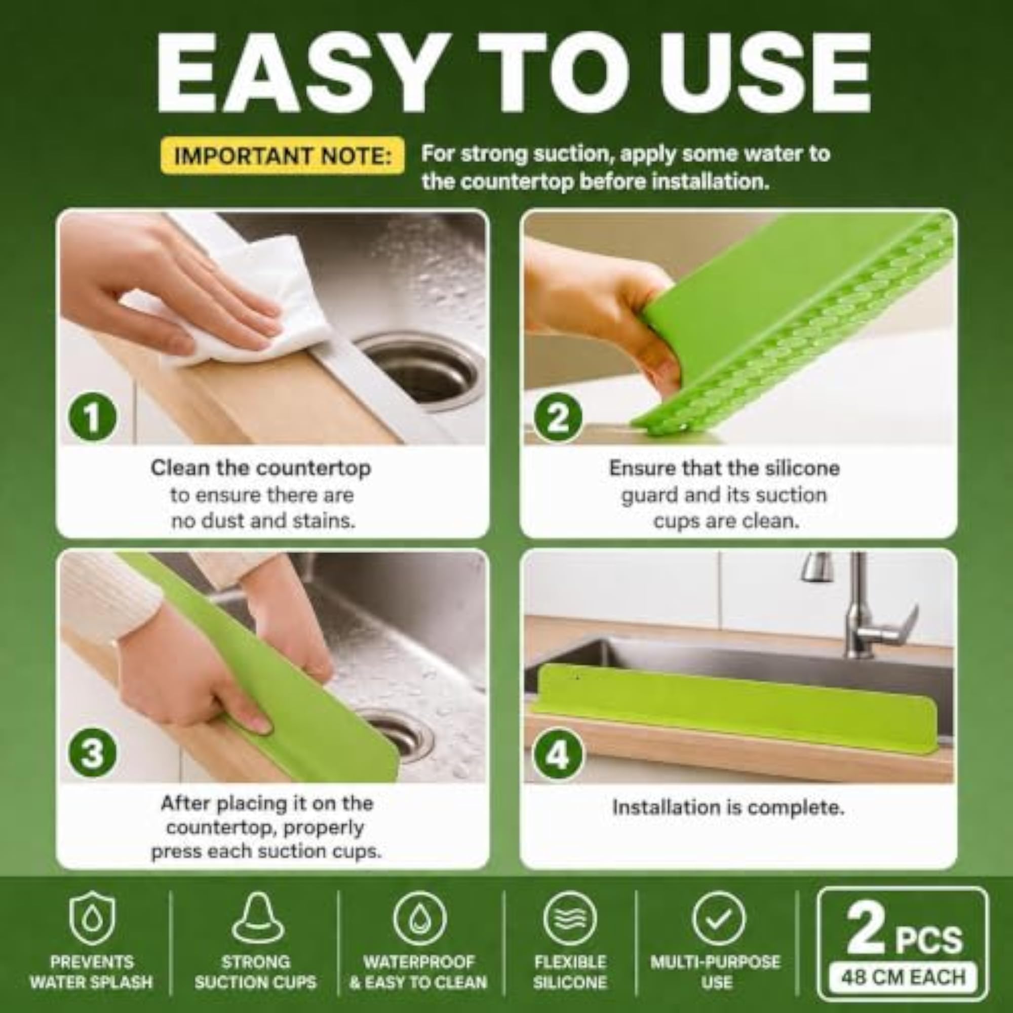 Silicone Sink Splash Guard for Kitchen