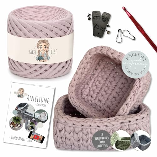 HÄKEL LIESE Häkelset für Anfänger - Kleiner Korb, Textilgarn, Crochet...
