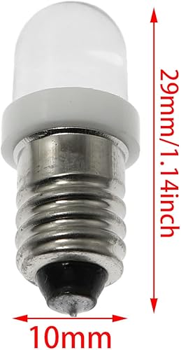 Miniatura 6 de Mini bombilla LED E10 de 0.2 W, 0.2 W, 3 V, bombillas de base de tornillo en miniatura, indicador LED para circuito de experimento casero,