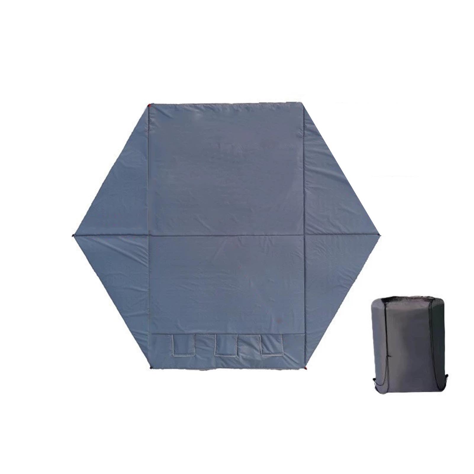 Faltbare Bodenmatte for Eisangelzelte, wasserdichte, Tragbare Bodenmatte for Sechseckige Eisangelhütten, Inklusive Aufbewahrungstasche