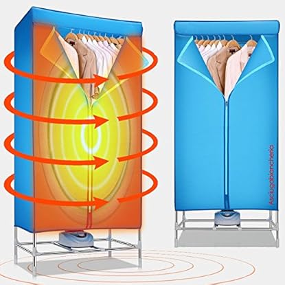 Foto di Bakaji Asciugabiancheria Elettrico ad Armadio Asciugatrice Stendino Asciuga Biancheria ad Aria Calda Potenza 1200 W con Timer 180 min Dimensione 65 x 45 x 138 cm