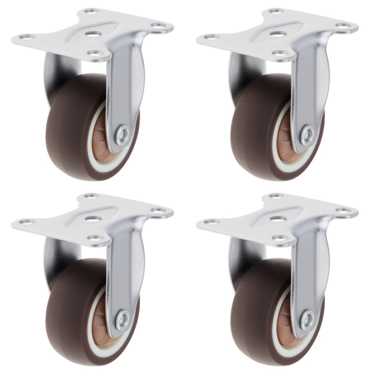 Nfbcxutkw 4 1.5 Inch Rigid Fixed Caster Wheels Set Of ,Non Swivel Low Profile Wheels For Furniture, No Noise Mini Rubber Casters For Small Furniture, Worktables